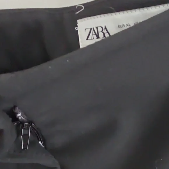 NEW ZARA | Viscose Blend Capris Pants Black Sz XL - Picture 5 of 9